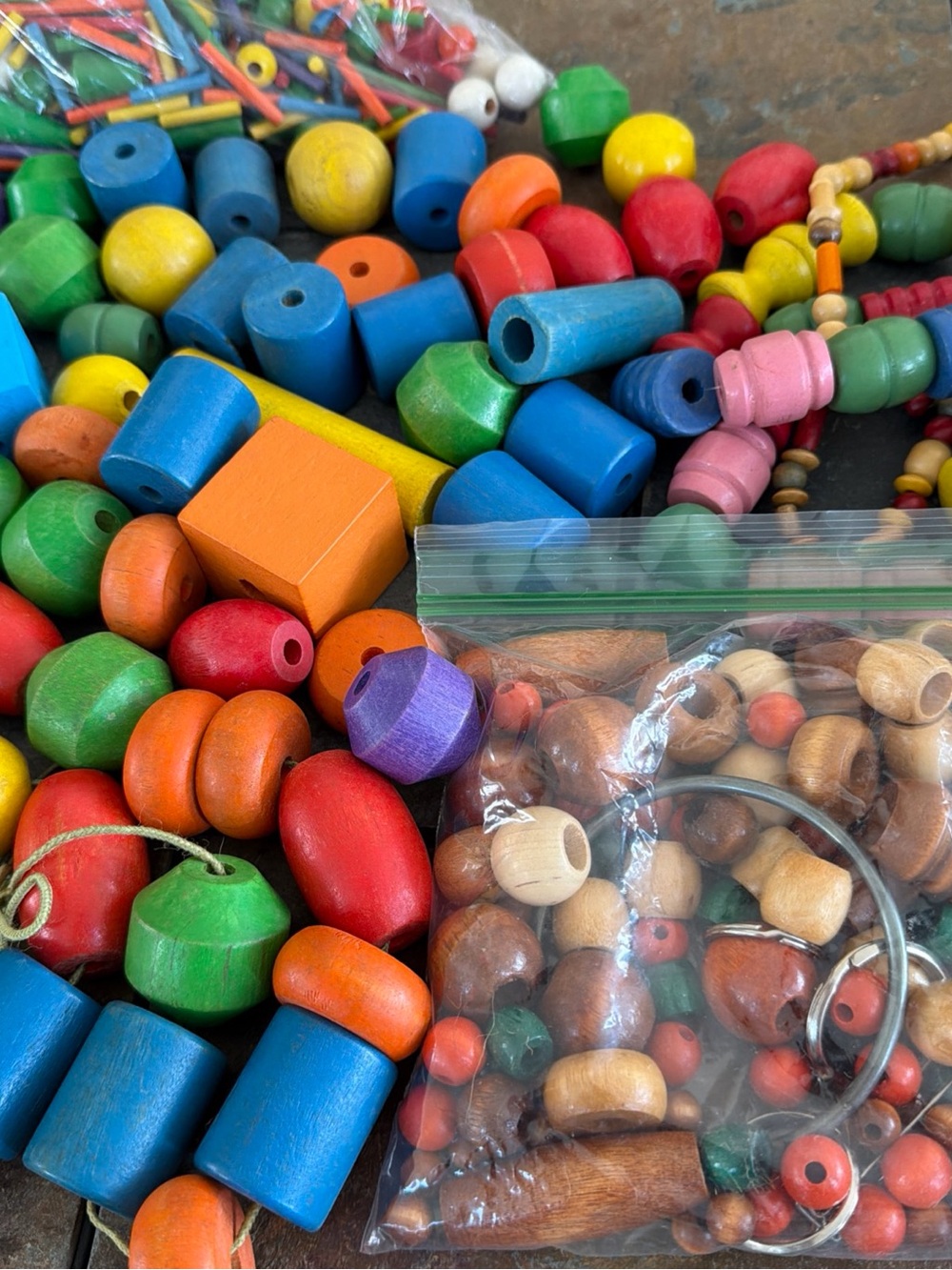 Huge lot Vintage Playskool Landscape + Wooden Beads+ Walco Bumble + Macrame Craf - Picture 5 of 8